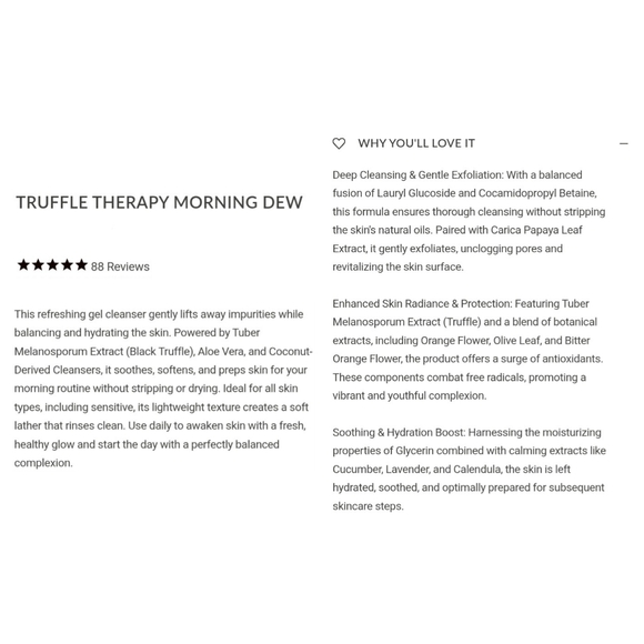 🎉3•$13/4•$16🎉 SKIN & CO Truffle Therapy Morning Dew Face Cleansing Gel - Picture 4 of 7